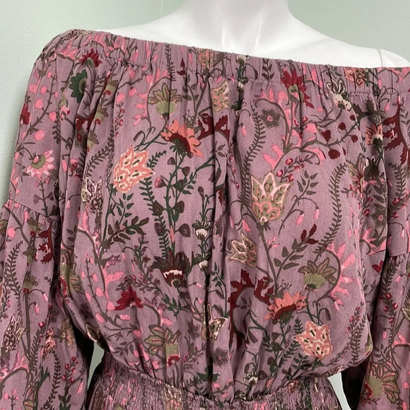 Free People Pretty And Free Romper in mauve color combo size large - Picture 7 of 12